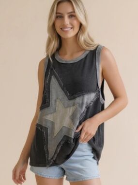 "The Harper" Star Patch Tank Top